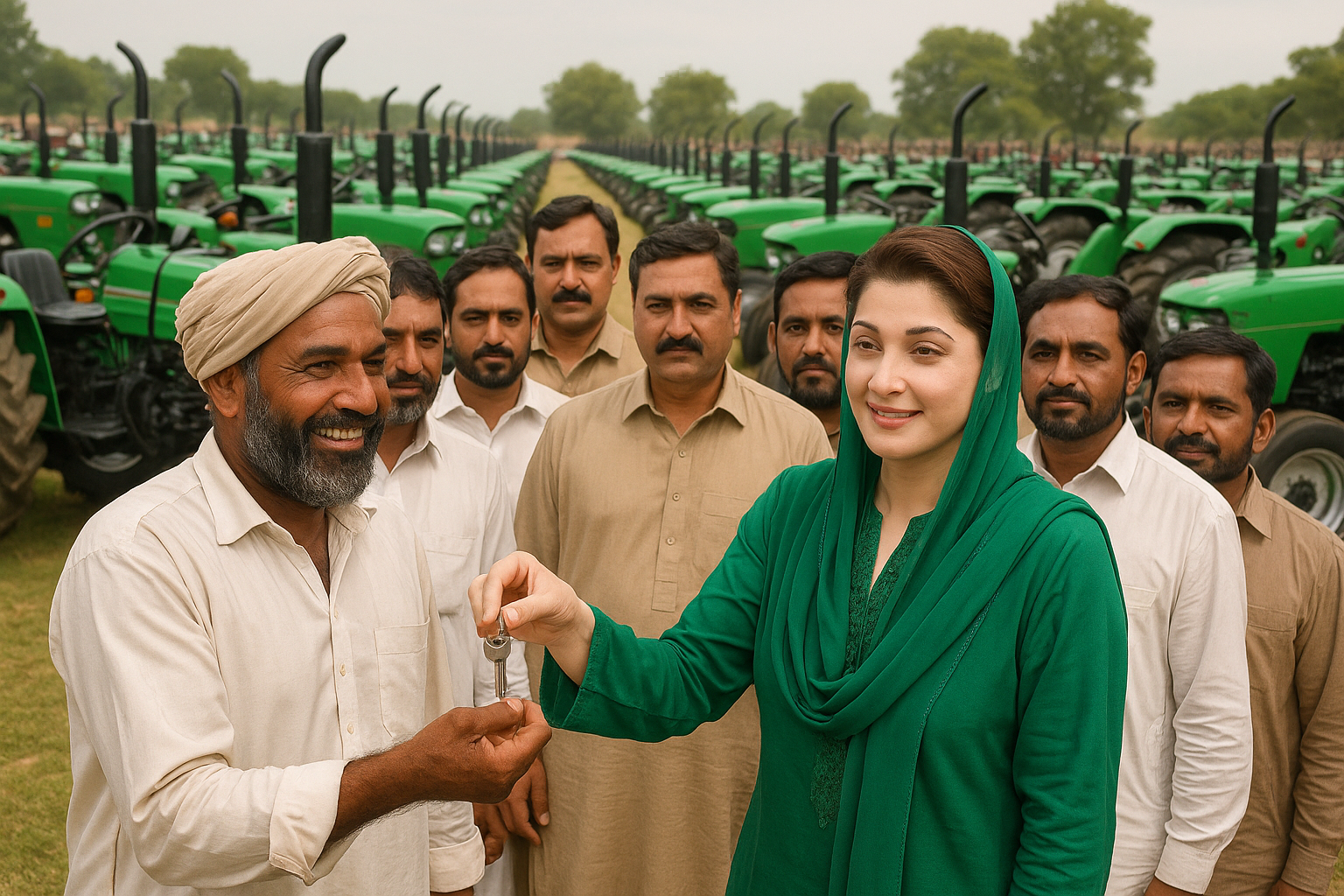 Maryam Nawaz distributing tractors under Green Tractor Scheme 2025