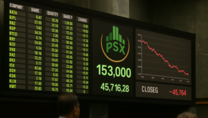 Pakistan Stock Exchange market update with KSE-100 index performance
