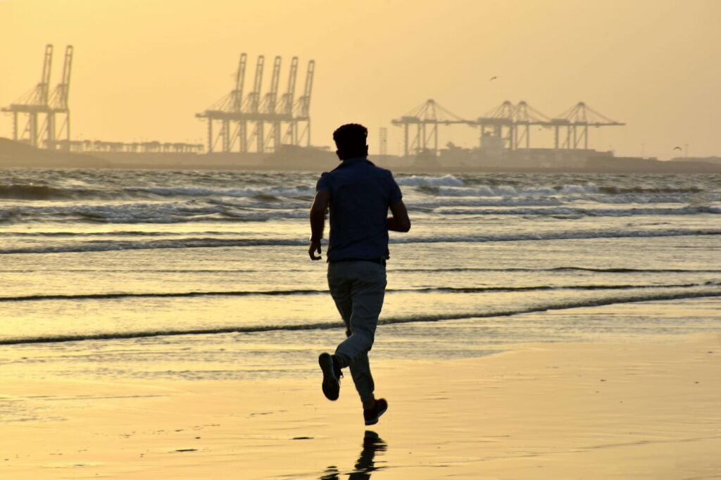Sunset View of Karachi Port Pakistan