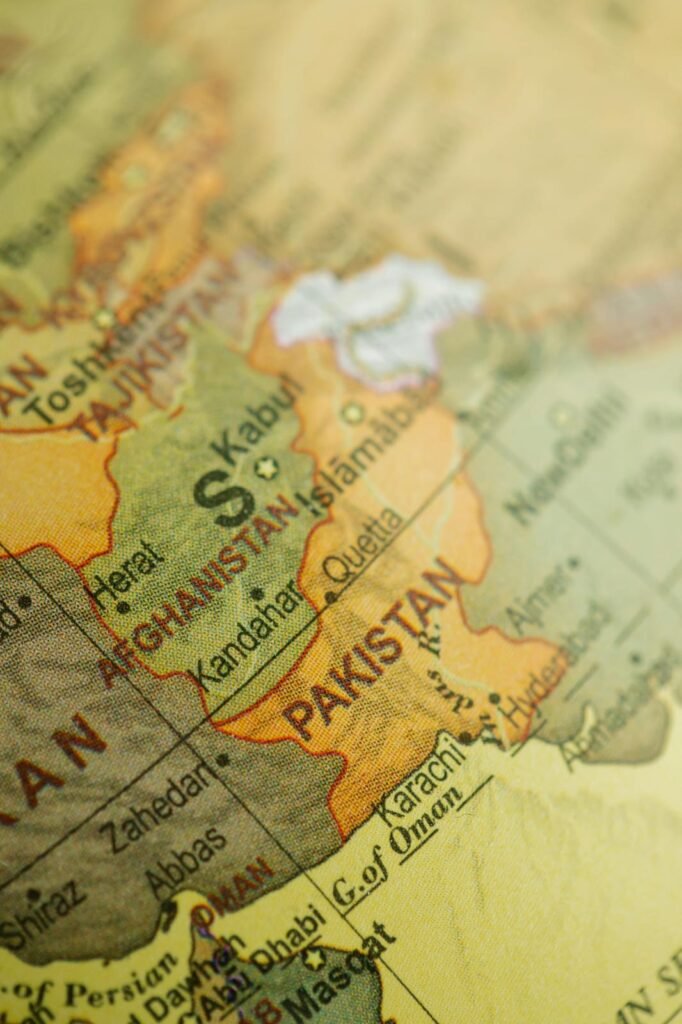 Pakistan and Afghanistan on the Map.