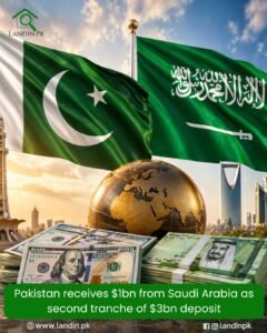 Pakistan and Saudi Flags With Dollars.