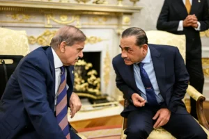 Pakistan Prime Minister Shehbaz Sharif meeting Chief Asim Munir during strategic discussion