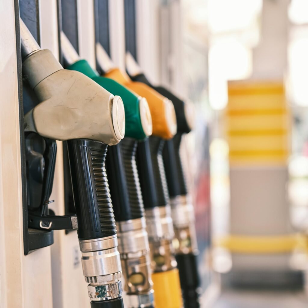 Fuel Hoses in a Petrol Pump