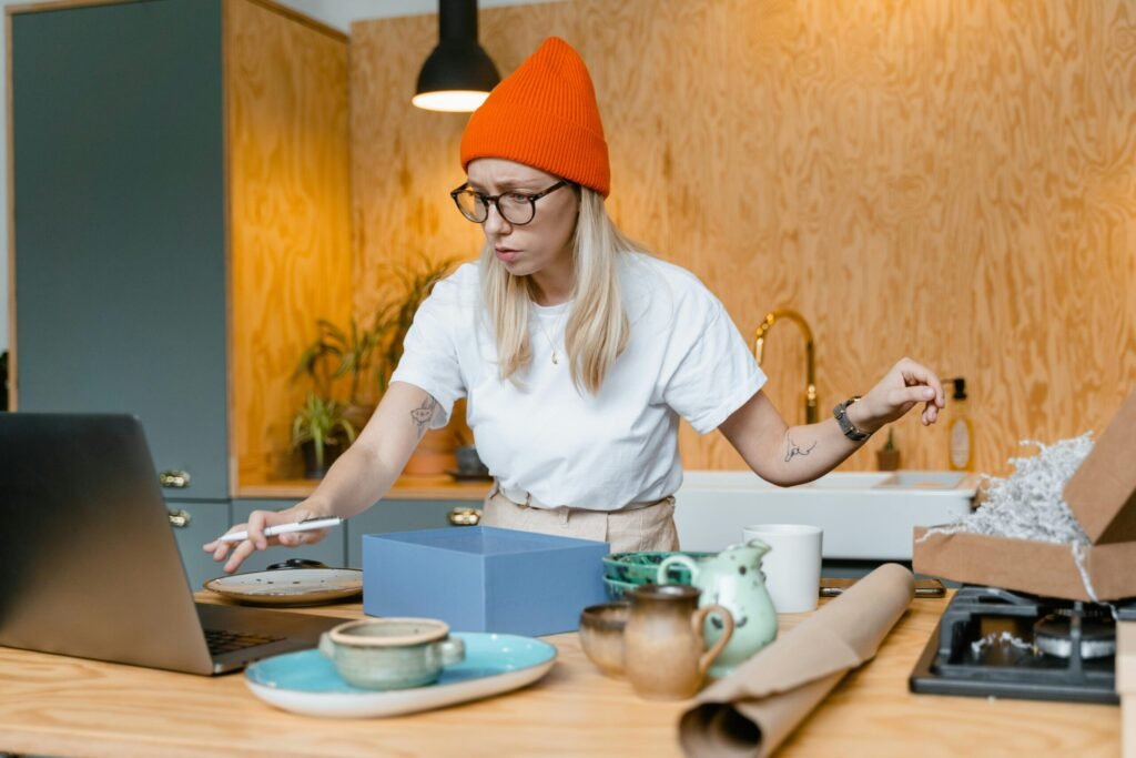 A Lady Doing Work From Home (informal economy).