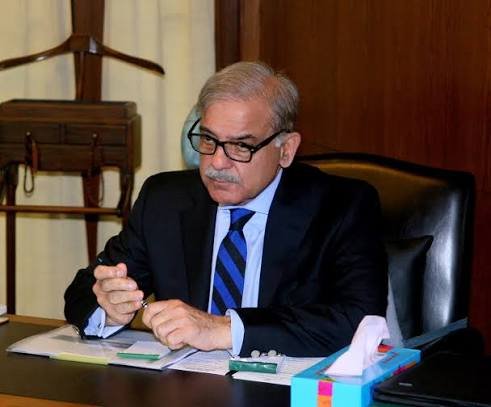 PM Shehbaz Sharif in his office.