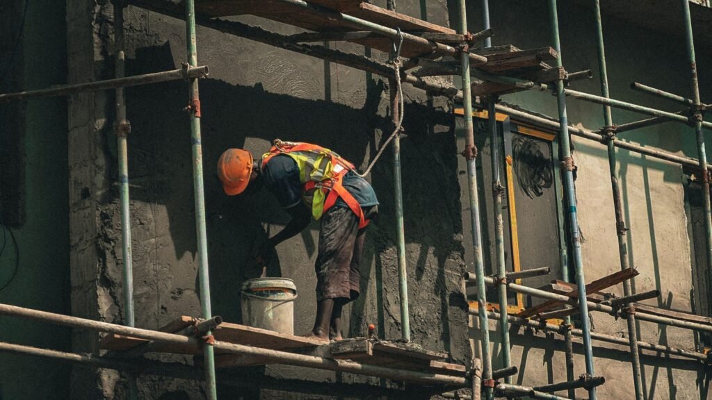 Outdoor laborers working during a heatwave.